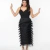 Black Some Like It Hot Fringe Wiggle Dress