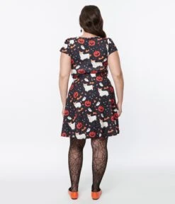 Black & Spooky Ghost Dog Flare Dress 5 Black & Spooky Ghost Dog Flare Dress -New Dress Store black spooky ghost dog flare dress 498317