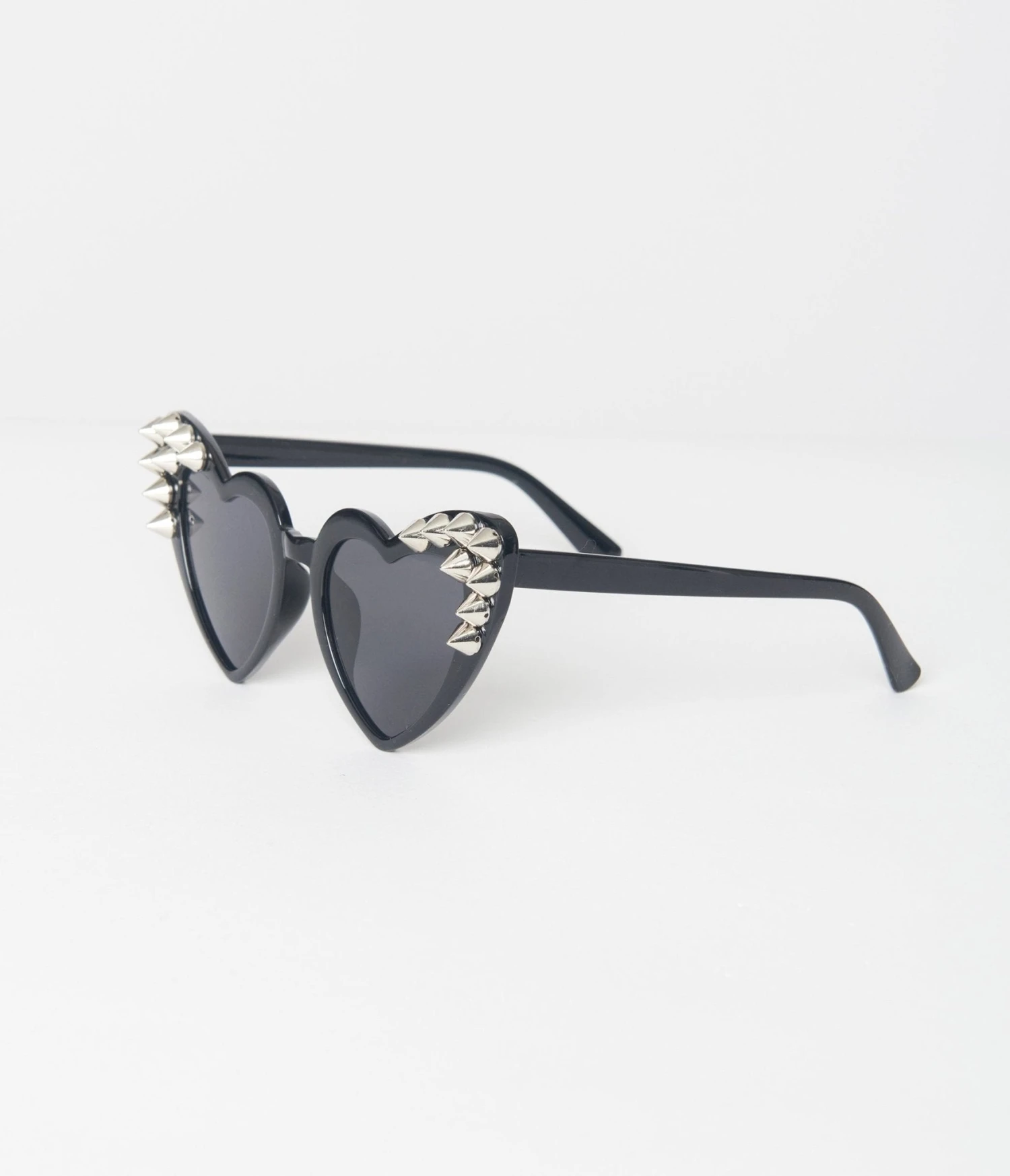 Black Studded Cat Eye Heart Sunglasses 2 Black Studded Cat Eye Heart Sunglasses - Image 2