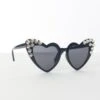 Black Studded Cat Eye Heart Sunglasses