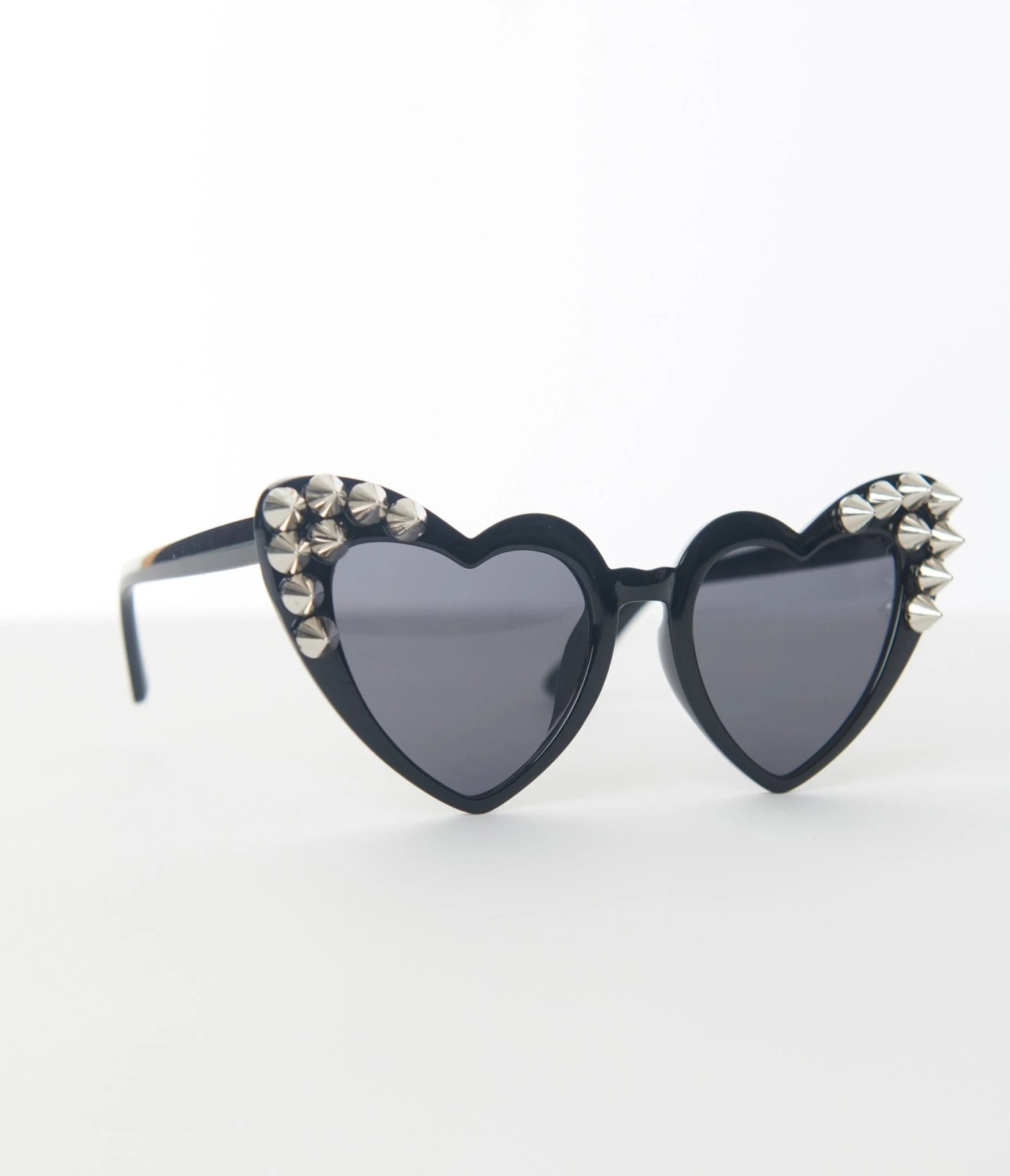 Black Studded Cat Eye Heart Sunglasses 1 Black Studded Cat Eye Heart Sunglasses