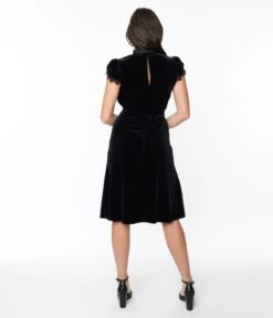 Black Velvet Lace Midi Shift Dress -New Dress Store black velvet lace midi shift dress 505049