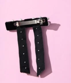 Black Velvet & Pearl Bow Clip 5 Black Velvet & Pearl Bow Clip -New Dress Store black velvet pearl bow clip 734112