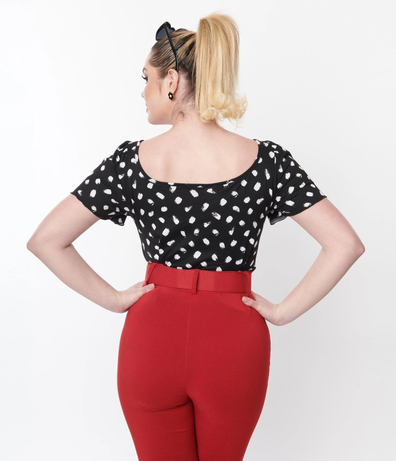 Black & White Animal Print Blouse 2 Black & White Animal Print Blouse - Image 2