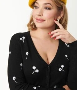 Black & White Daisy Cardigan -New Dress Store black white daisy cardigan 218767