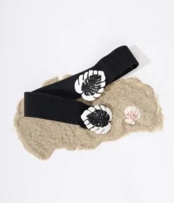 Black & White Leaf Deliciosa Belt -New Dress Store black white leaf deliciosa belt 792181