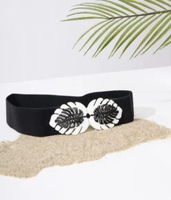 Black & White Leaf Deliciosa Belt