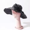 Black & White Polka Dot Bow Sun Hat