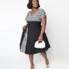 Black & White Striped Swing Dress