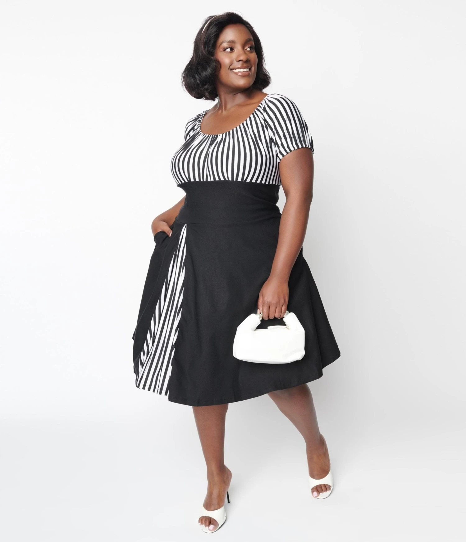 Black & White Striped Swing Dress 1 Black & White Striped Swing Dress