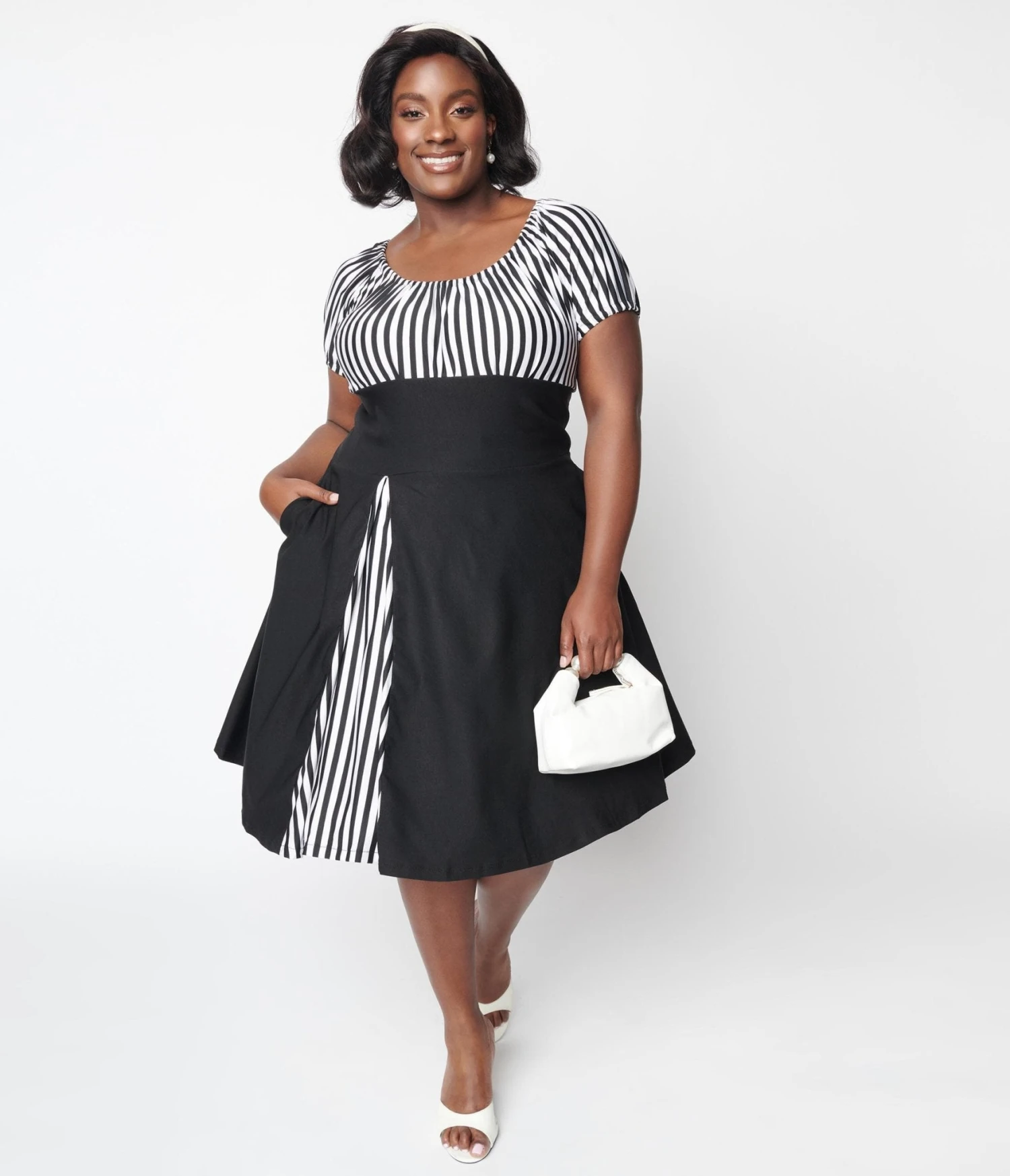 Black & White Striped Swing Dress 5 Black & White Striped Swing Dress - Image 5