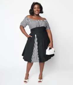 Black & White Striped Swing Dress 8 Black & White Striped Swing Dress -New Dress Store black white striped swing dress 815096