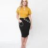 Black & White Trim Pencil Skirt