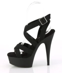 PLEASER Black Wrap Around Ankle Platform Sandals