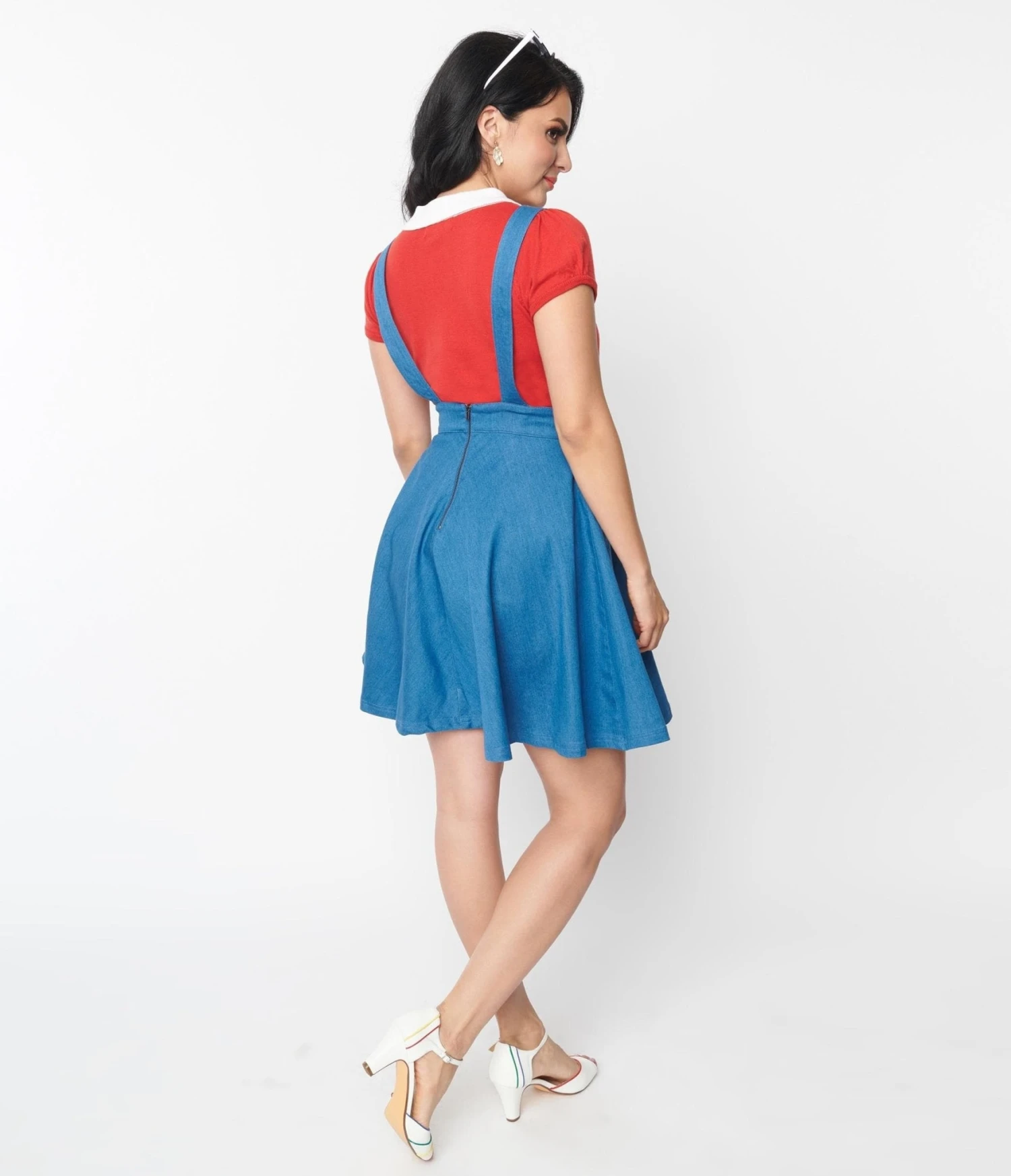Blue Denim Scout Pinafore Flare Skirt 2 Blue Denim Scout Pinafore Flare Skirt - Image 2