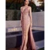 Cinderella Divine Blush Cut Out Sequin Prom Dress