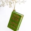 Book Worm Glass Ornament