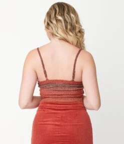 Brick Red Ombre Sweater Crop Top & Cardigan Set -New Dress Store brick red ombre sweater crop top cardigan set 328345