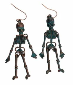 Bronze Skeleton Earrings