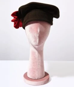 Brown & Red Bow Beret -New Dress Store brown red bow beret 729487