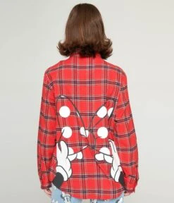Cakeworthy Minnie Mouse Bow Red Plaid Unisex Flannel -New Dress Store cakeworthy minnie mouse bow red plaid unisex flannel 404163