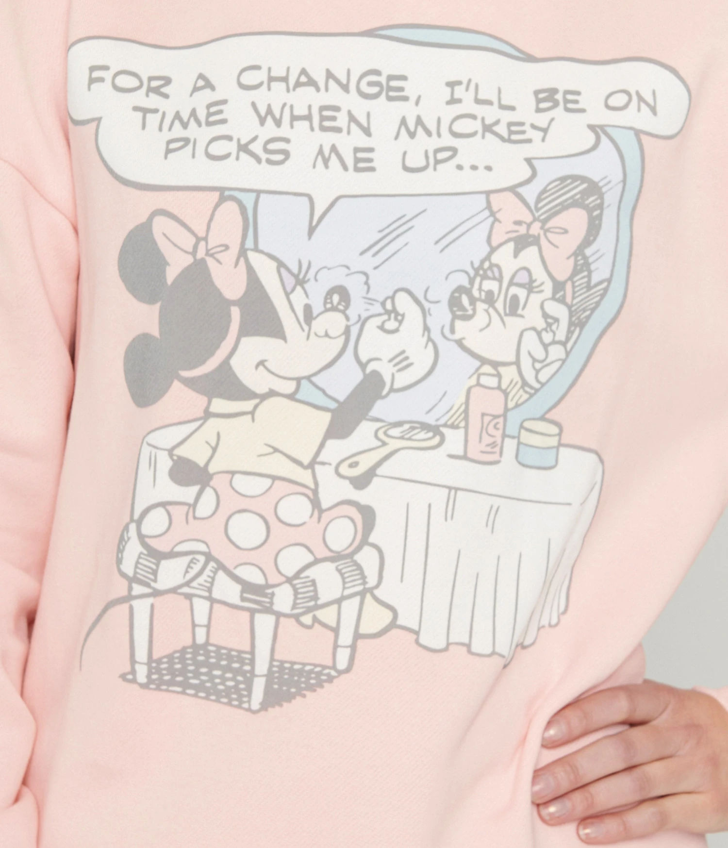 Cakeworthy Pink Minnie Mouse Comic Collared Sweatshirt 2 Cakeworthy Pink Minnie Mouse Comic Collared Sweatshirt - Image 2