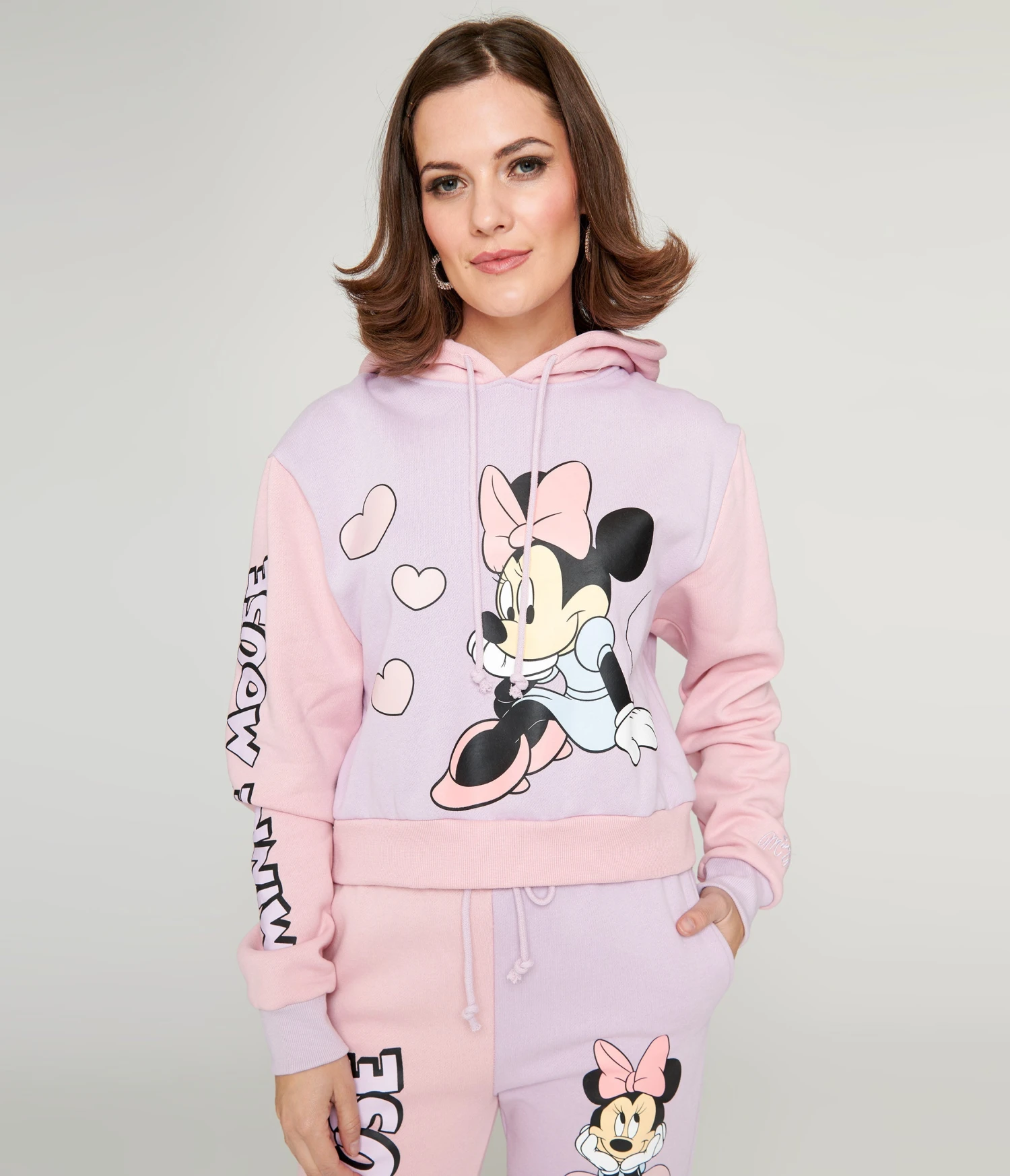 Cakeworthy Pink & Purple Color Block Minnie Mouse Hoodie 1 Cakeworthy Pink & Purple Color Block Minnie Mouse Hoodie
