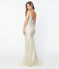 Champagne Beaded Deco Harlow Wedding Dress 8 Champagne Beaded Deco Harlow Wedding Dress -New Dress Store champagne beaded deco harlow wedding dress 270828