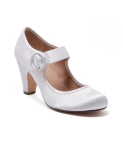 Chelsea Crew Ivory Leatherette Mary Jane Madeline Heels