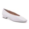 Chelsea Crew White Leather Slick Flats