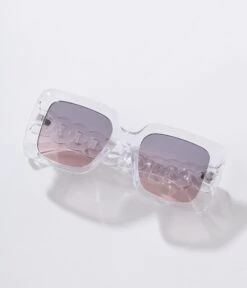 Clear & Pink Ombre Tint Square Sunglasses -New Dress Store clear pink ombre tint square sunglasses 488623