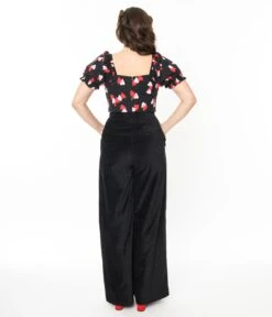 Collectif Black Jilka Corduroy Trousers -New Dress Store collectif black jilka corduroy trousers 831615