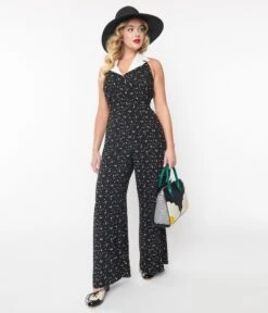Collectif Black & White Dot Kalpana Jumpsuit