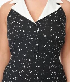 Collectif Black & White Dot Kalpana Jumpsuit -New Dress Store collectif black white dot kalpana jumpsuit 528415