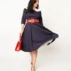 Collectif Navy & White Elle Swing Dress