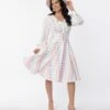 Collectif Pastel Rainbow Gingham Suspender Swing Skirt