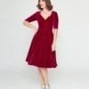 Collectif Plum Velvet Trixie Flare Dress