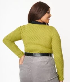 Collectif Plus Size Green Eyelet Lorelei Knit Top -New Dress Store collectif plus size green eyelet lorelei knit top 891472