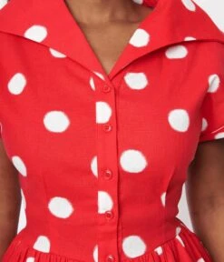 Collectif Red & White Polka Dot Judy Swing Dress -New Dress Store collectif red white polka dot judy swing dress 454060