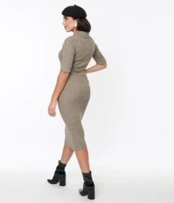 Collectif Taupe Marl Knit Midi Bodycon Dress 5 Collectif Taupe Marl Knit Midi Bodycon Dress -New Dress Store collectif taupe marl knit midi bodycon dress 108293