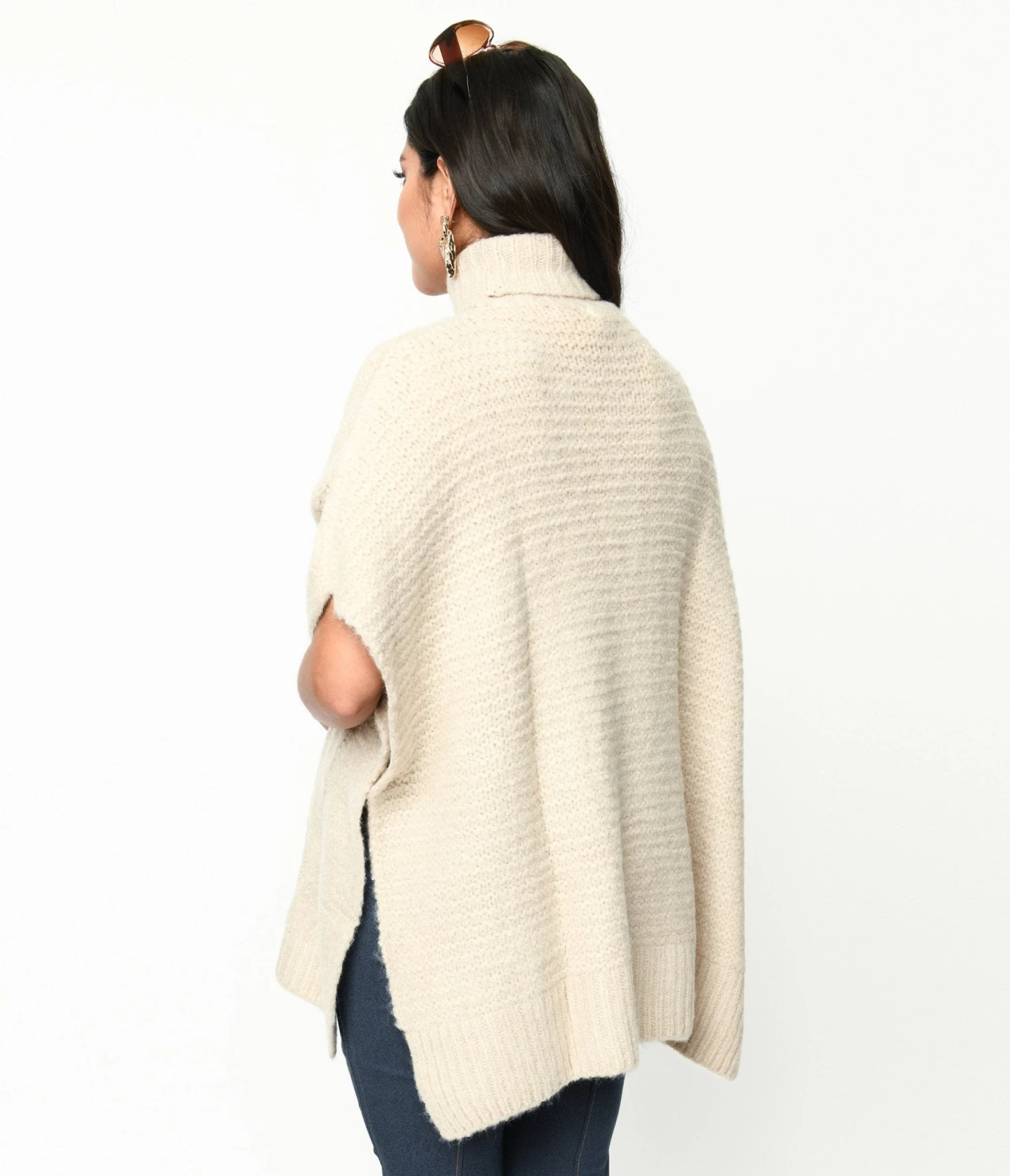 Cream Cable Knit Turtle Neck Sweater 3 Cream Cable Knit Turtle Neck Sweater - Image 3