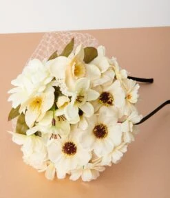 Cream Floral Fascinator -New Dress Store cream floral fascinator 433268