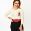 Cream Holiday Pinup Knit Cardigan