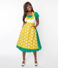 Cream & Mustard Fox Apron