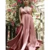 Cinderella Divine Desert Rose Flowy Satin A-Line Bridesmaid Gown