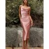 Cinderella Divine Desert Rose Satin Slip Homecoming Midi Dress