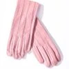 Dusty Pink Suede Leatherette Gloves