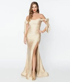 Elegant Champagne Off The Shoulder Tie Dress -New Dress Store elegant champagne off the shoulder tie dress 652820
