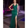 Cinderella Divine Emerald Glittering Satin Bridesmaid Gown