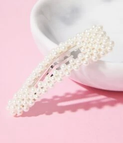 Faux Pearl Triangle Barrette
